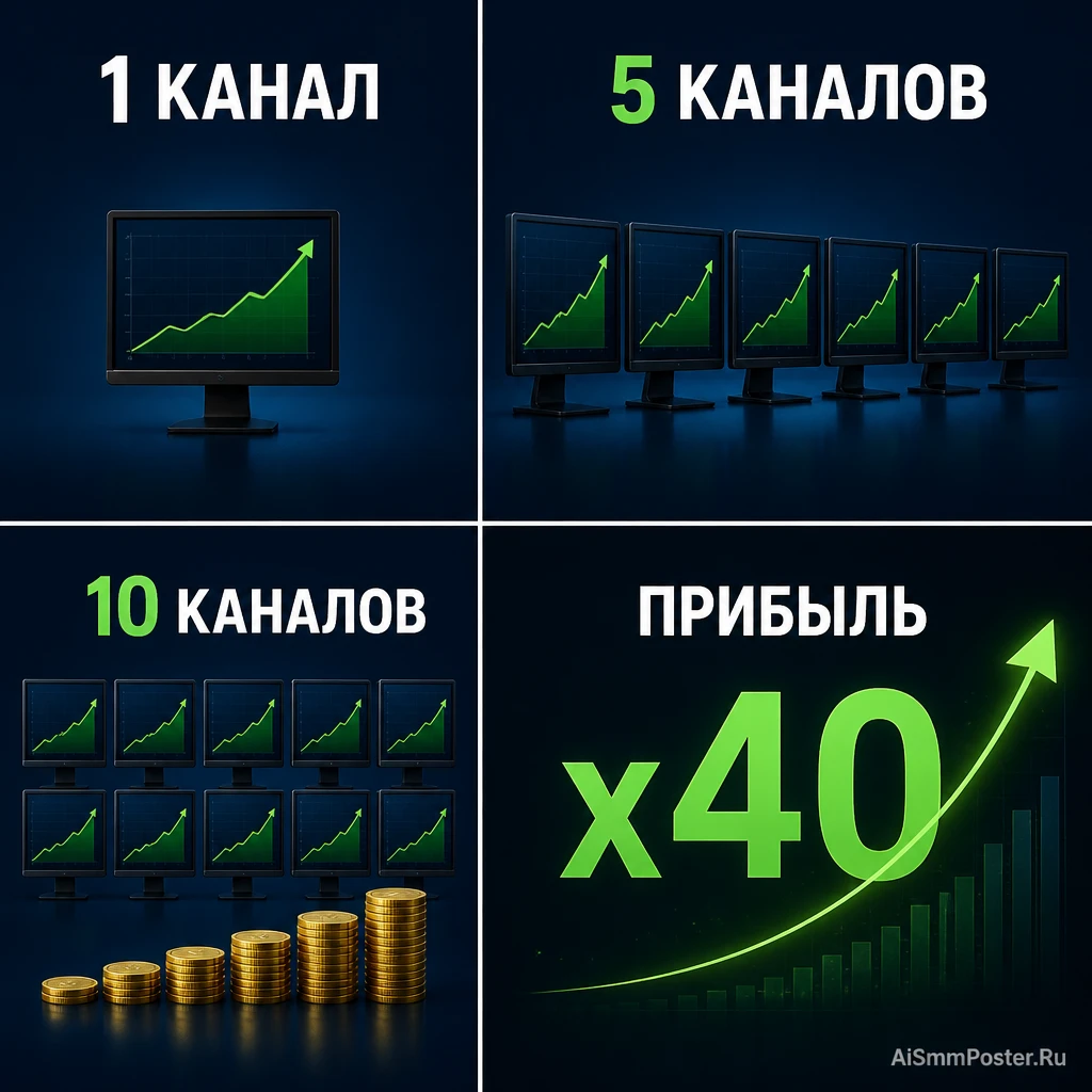 Юнит-экономика контента: 1 канал vs 10