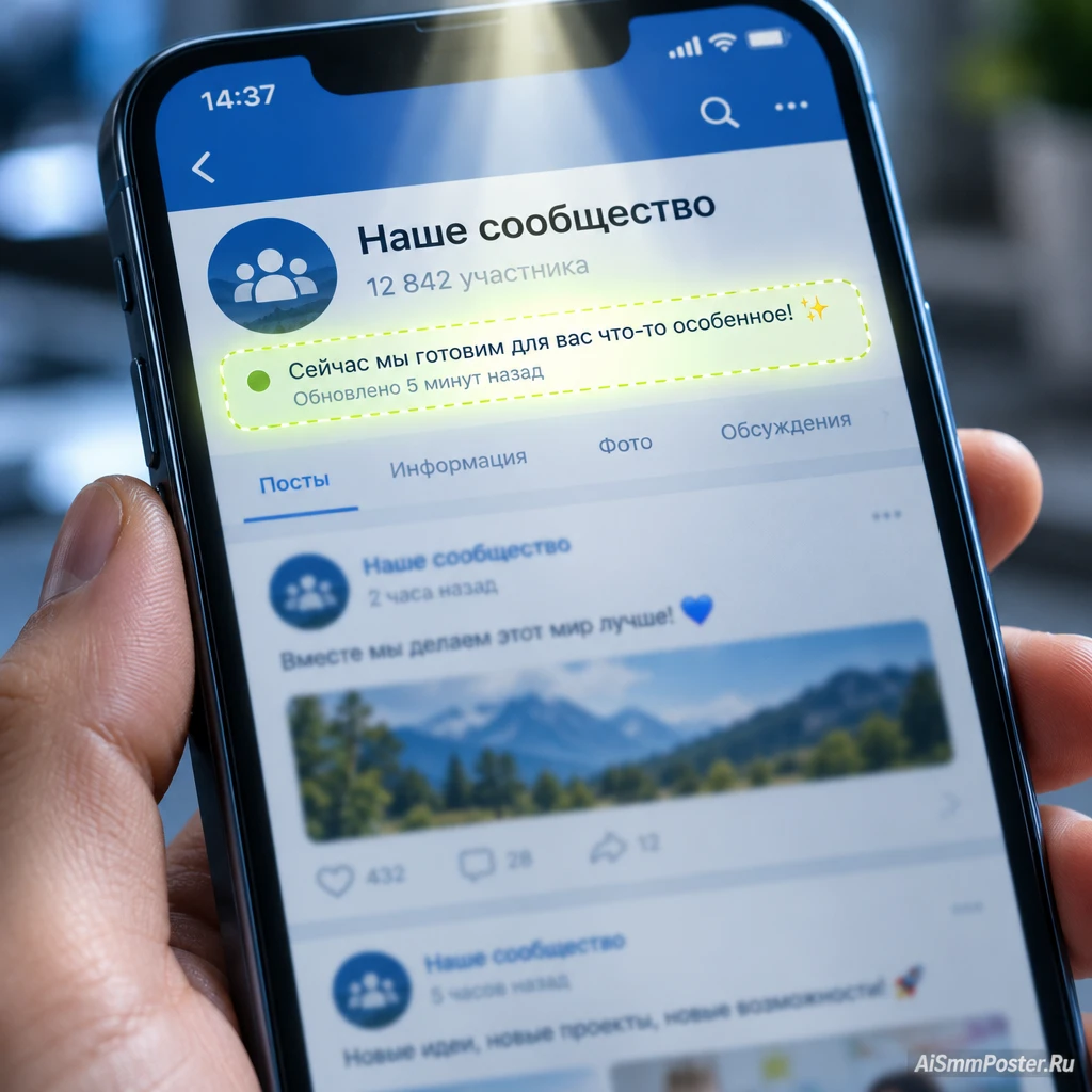 Статус сообщества: мелочь, которая работает лучше баннера